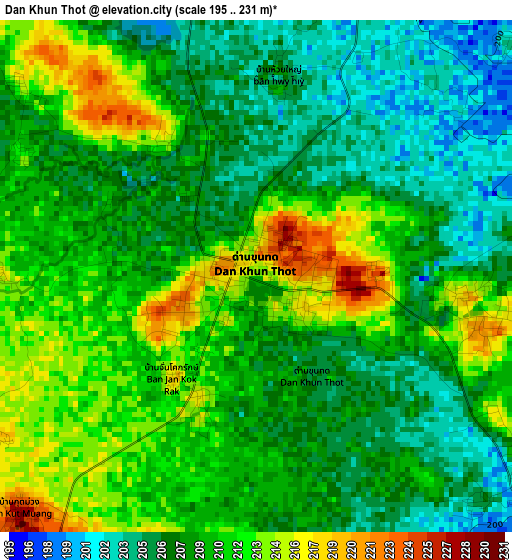 Dan Khun Thot elevation map