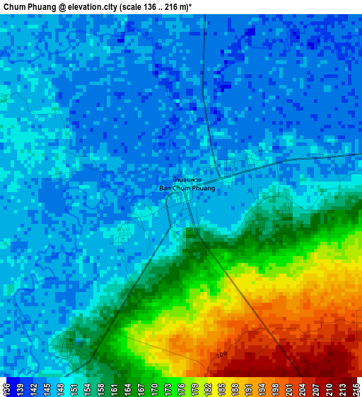 Chum Phuang elevation map