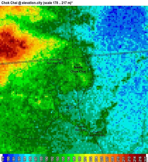 Chok Chai elevation map