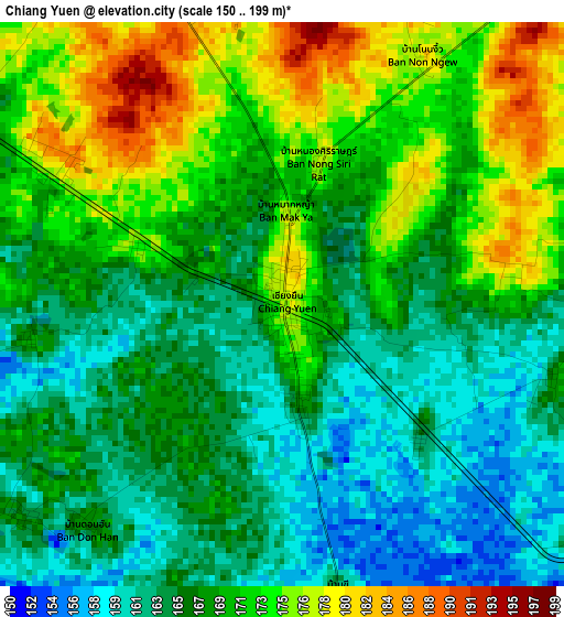 Chiang Yuen elevation map