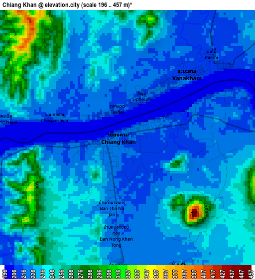 Chiang Khan elevation map