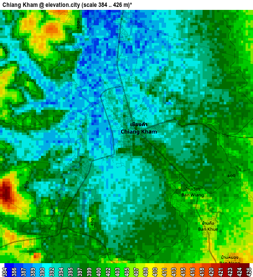 Chiang Kham elevation map