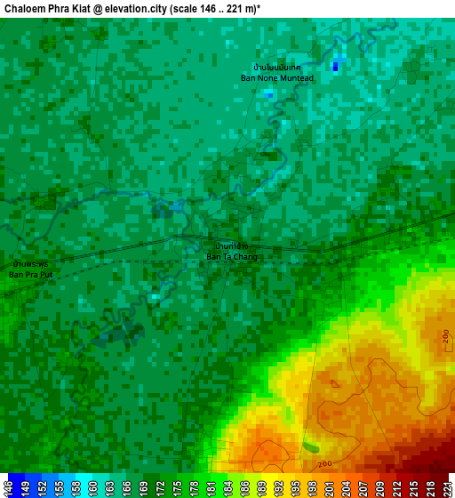 Chaloem Phra Kiat elevation map