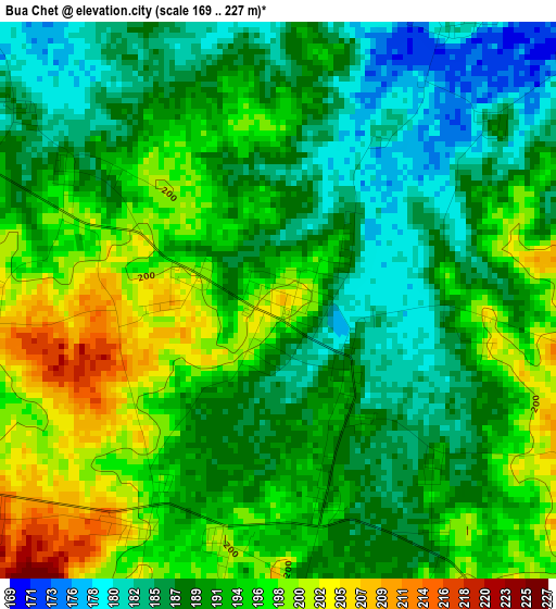 Bua Chet elevation map