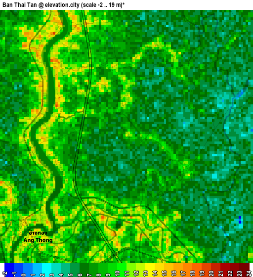 Ban Thai Tan elevation map