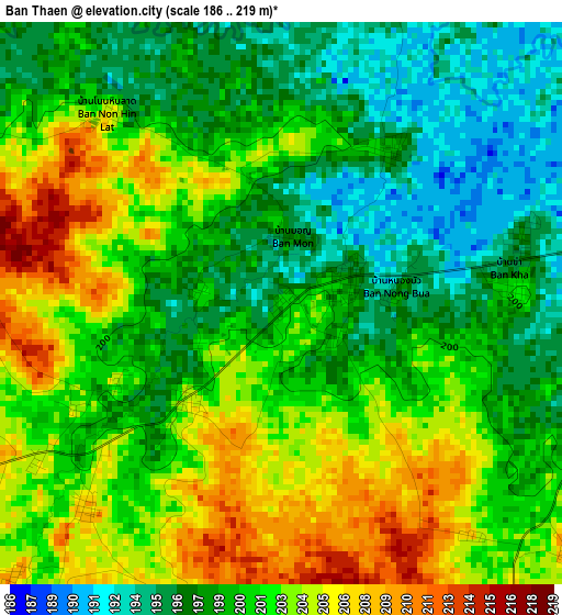 Ban Thaen elevation map