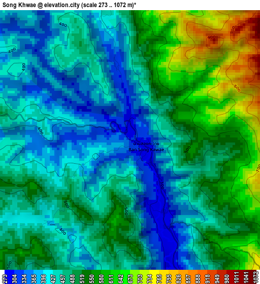 Song Khwae elevation map