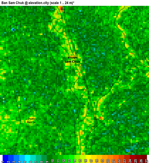 Ban Sam Chuk elevation map