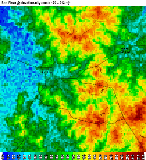 Ban Phue elevation map