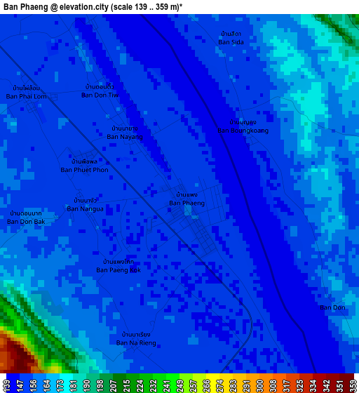 Ban Phaeng elevation map