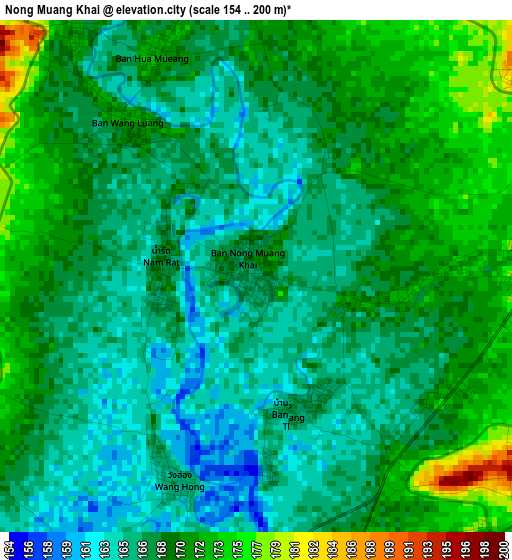 Nong Muang Khai elevation map