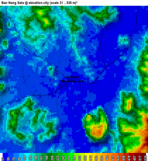 Ban Nang Sata elevation map