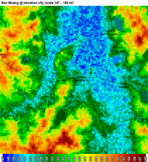 Ban Muang elevation map