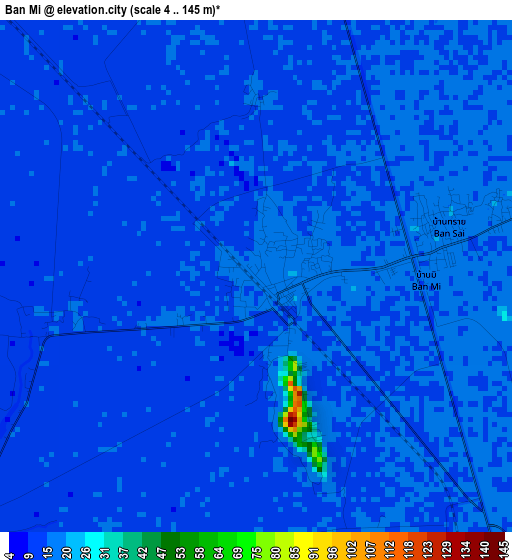 Ban Mi elevation map