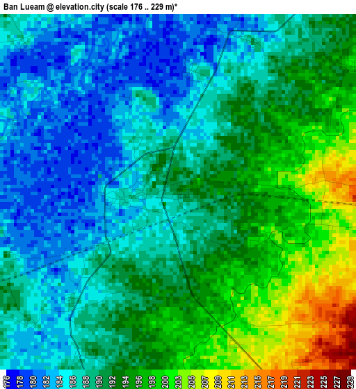 Ban Lueam elevation map