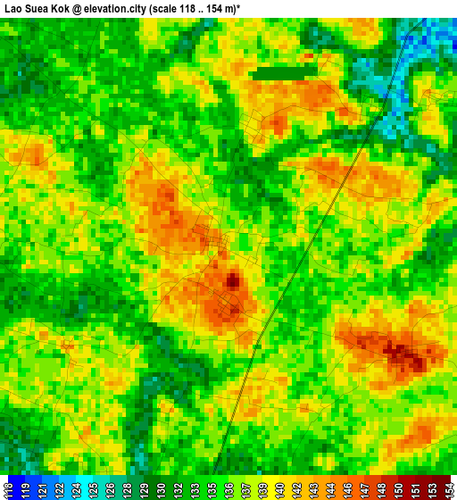 Lao Suea Kok elevation map