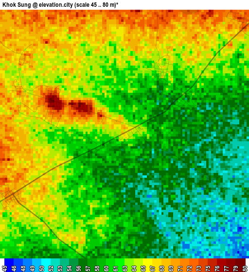 Khok Sung elevation map