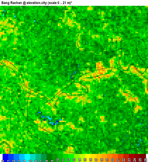 Bang Rachan elevation map