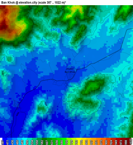 Ban Khok elevation map