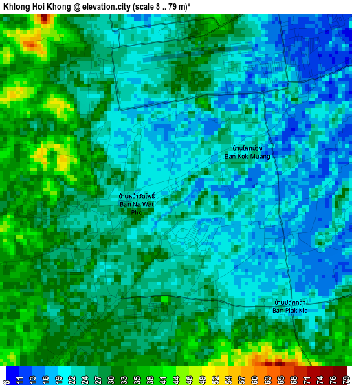 Khlong Hoi Khong elevation map