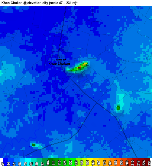 Khao Chakan elevation map