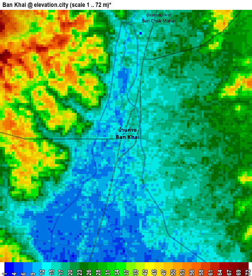 Ban Khai elevation map