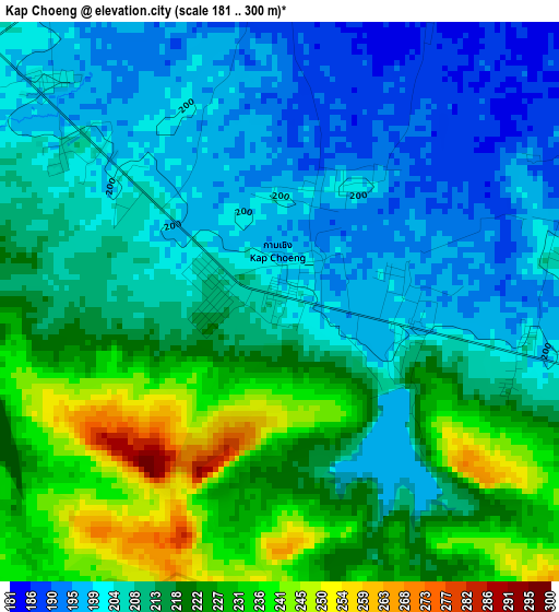 Kap Choeng elevation map