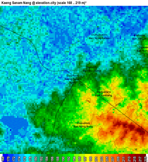 Kaeng Sanam Nang elevation map