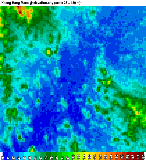 Kaeng Hang Maeo elevation map