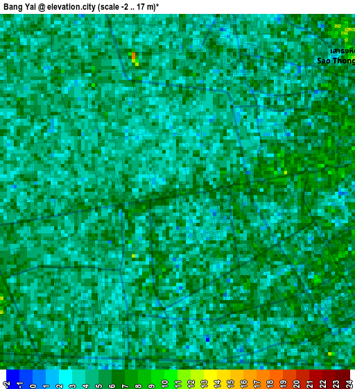 Bang Yai elevation map