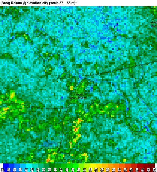 Bang Rakam elevation map