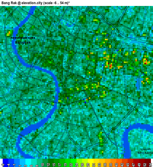 Bang Rak elevation map