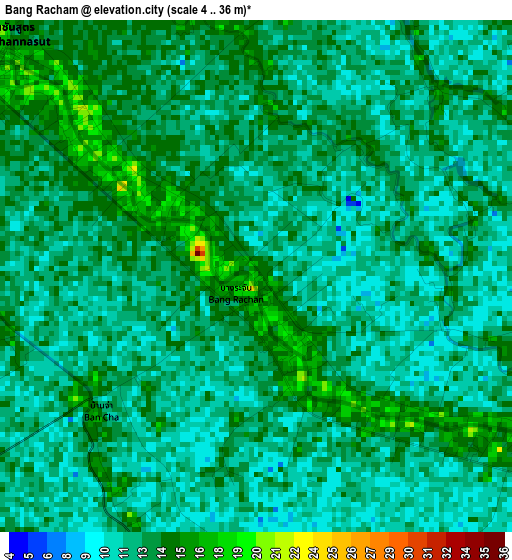 Bang Racham elevation map