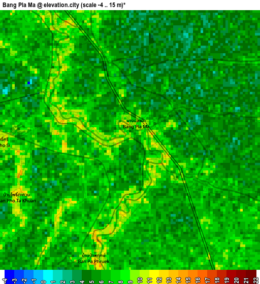 Bang Pla Ma elevation map