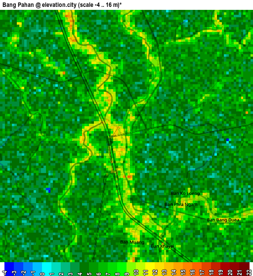 Bang Pahan elevation map