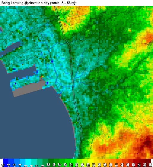 Bang Lamung elevation map