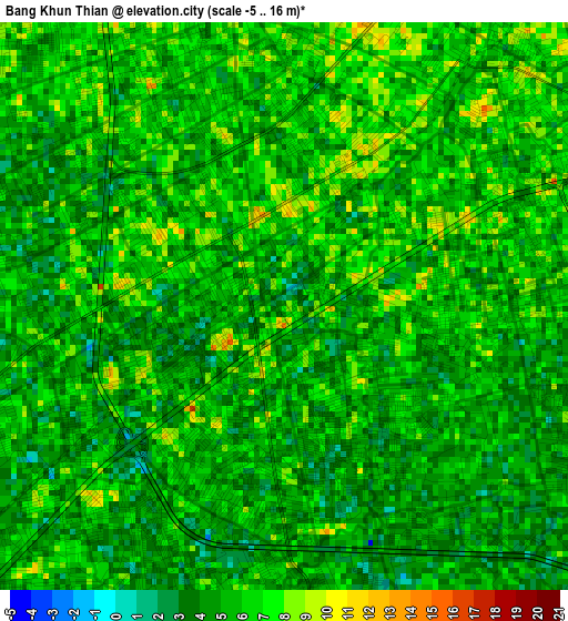 Bang Khun Thian elevation map