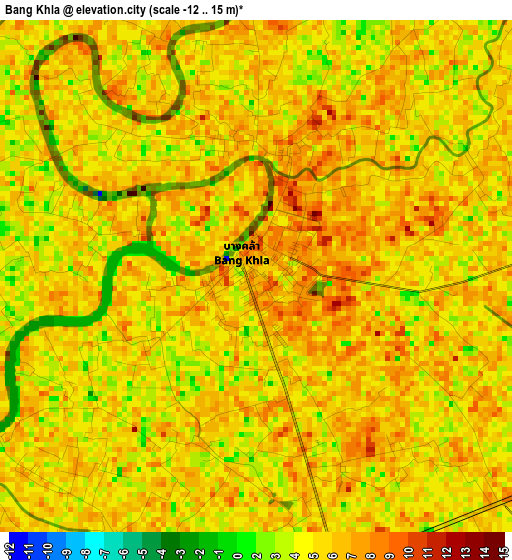 Bang Khla elevation map