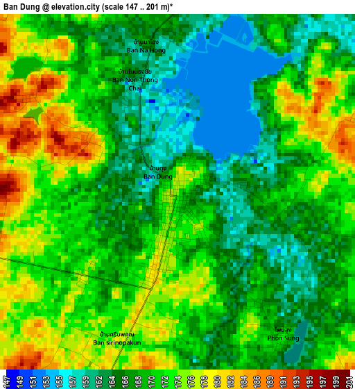 Ban Dung elevation map