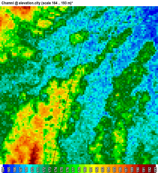 Chamni elevation map