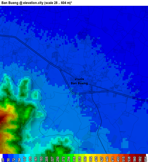 Ban Bueng elevation map