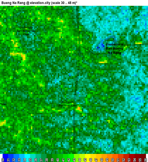 Bueng Na Rang elevation map