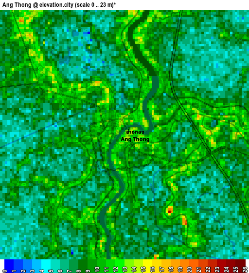 Ang Thong elevation map