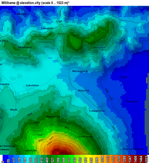 Witihama elevation map