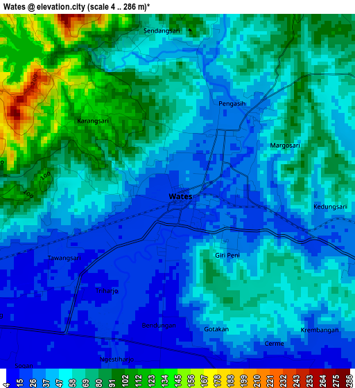 Wates elevation map