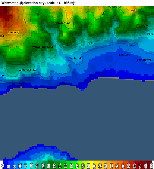 Waiwerang elevation map