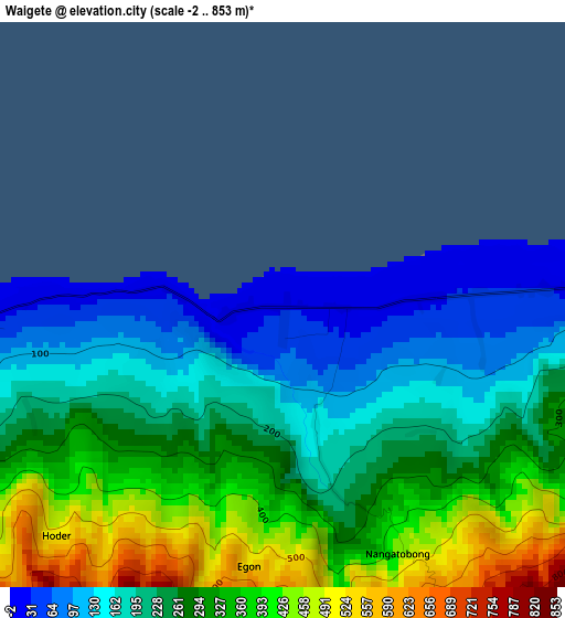 Waigete elevation map