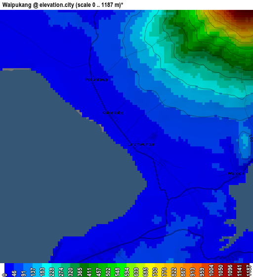 Waipukang elevation map