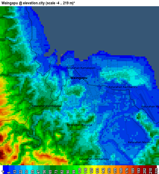 Waingapu elevation map