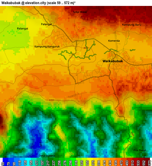 Waikabubak elevation map